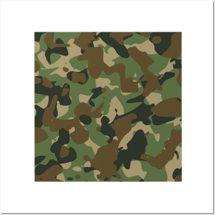 Camouflage pattern -Green and Brown Camo -Military Camouflage Classic Posters and Art